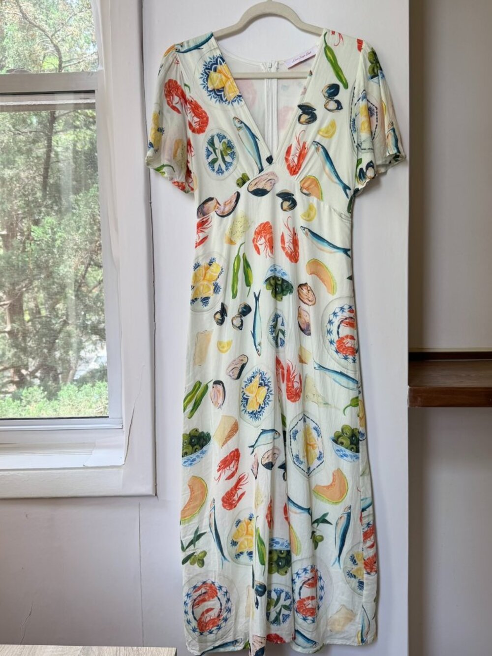 Lisa Says Gah Grace Midi Dress Ivory Tapas XS - Picture 5 of 16